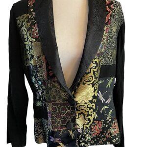 Tommy N’ LouLou Brocade Patchwork Blazer L. MobWife Y2K Boho Asian